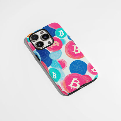 Double-Layer Semi-Handprinted Tough Matte BTC (Bitcoin) iPhone Case