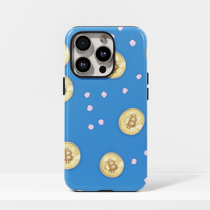 Double-Layer Semi-Handprinted Tough Matte BTC (Bitcoin) iPhone Case