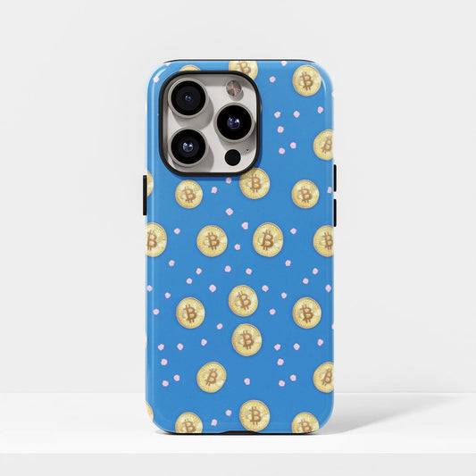 Double-Layer Semi-Handprinted Tough Matte BTC (Bitcoin) iPhone Case