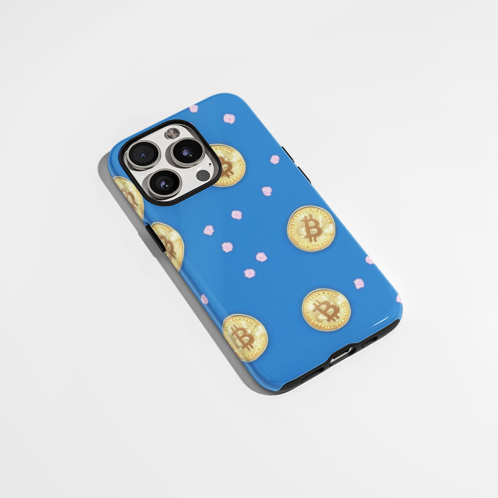 Double-Layer Semi-Handprinted Tough Matte BTC (Bitcoin) iPhone Case