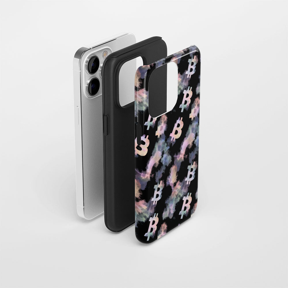 Double-Layer Semi-Handprinted Tough Matte BTC (Bitcoin) iPhone Case