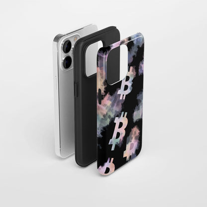 Double-Layer Semi-Handprinted Tough Matte BTC (Bitcoin) iPhone Case