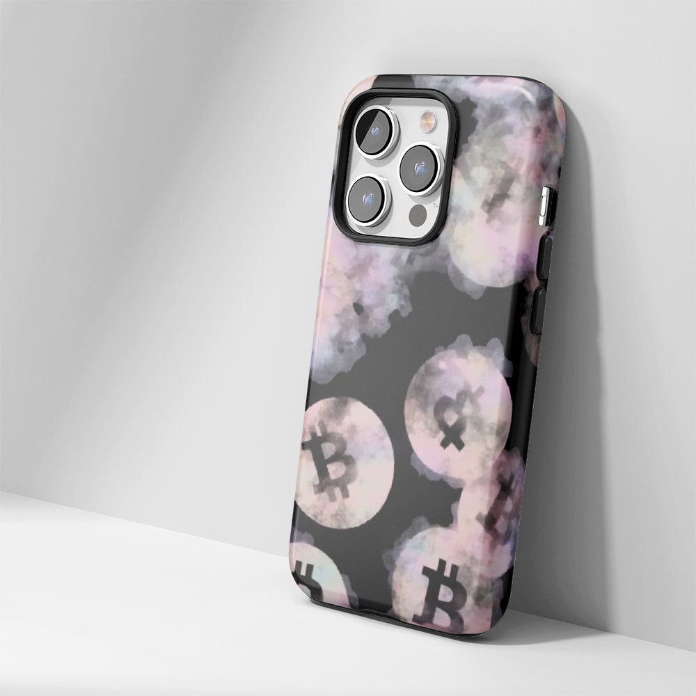 Double-Layer Semi-Handprinted Tough Matte BTC (Bitcoin) iPhone Case