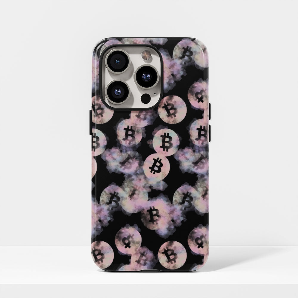 Double-Layer Semi-Handprinted Tough Matte BTC (Bitcoin) iPhone Case