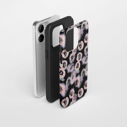 Double-Layer Semi-Handprinted Tough Matte BTC (Bitcoin) iPhone Case