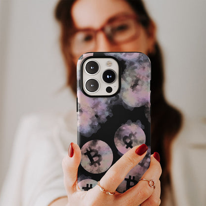 Double-Layer Semi-Handprinted Tough Matte BTC (Bitcoin) iPhone Case