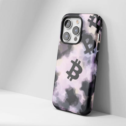 Double-Layer Semi-Handprinted Tough Matte BTC (Bitcoin) iPhone Case