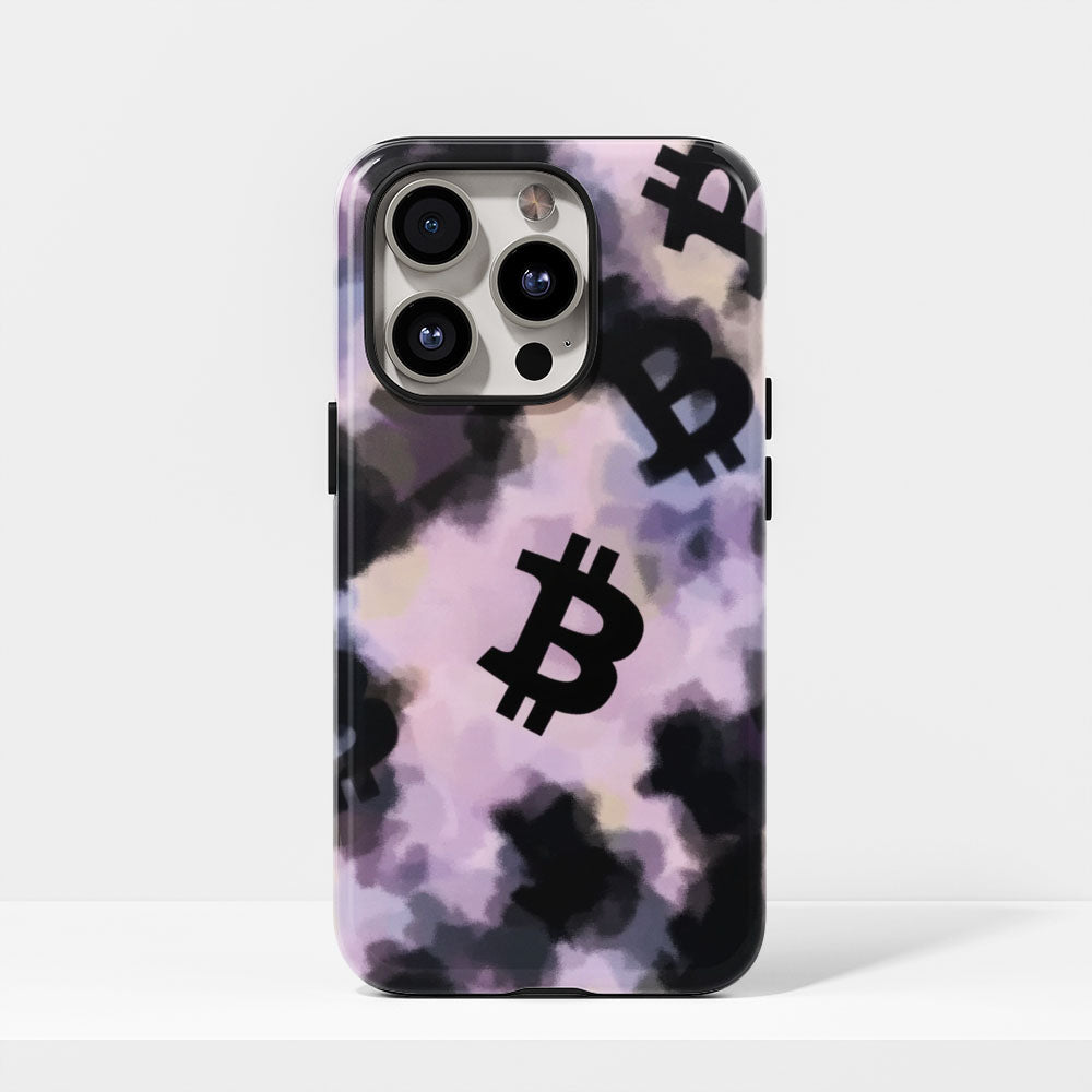 Double-Layer Semi-Handprinted Tough Matte BTC (Bitcoin) iPhone Case