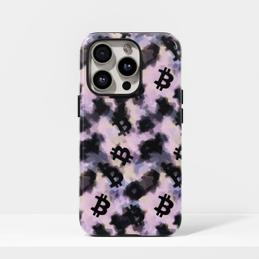 Double-Layer Semi-Handprinted Tough Matte BTC (Bitcoin) iPhone Case