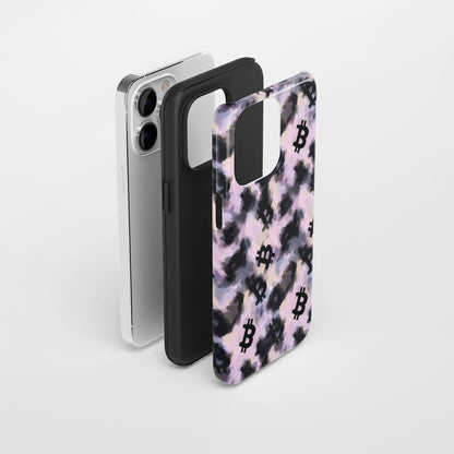 Double-Layer Semi-Handprinted Tough Matte BTC (Bitcoin) iPhone Case