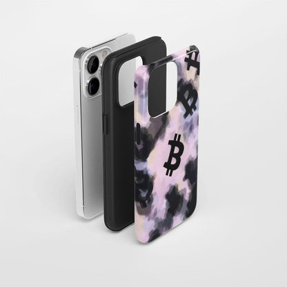 Double-Layer Semi-Handprinted Tough Matte BTC (Bitcoin) iPhone Case