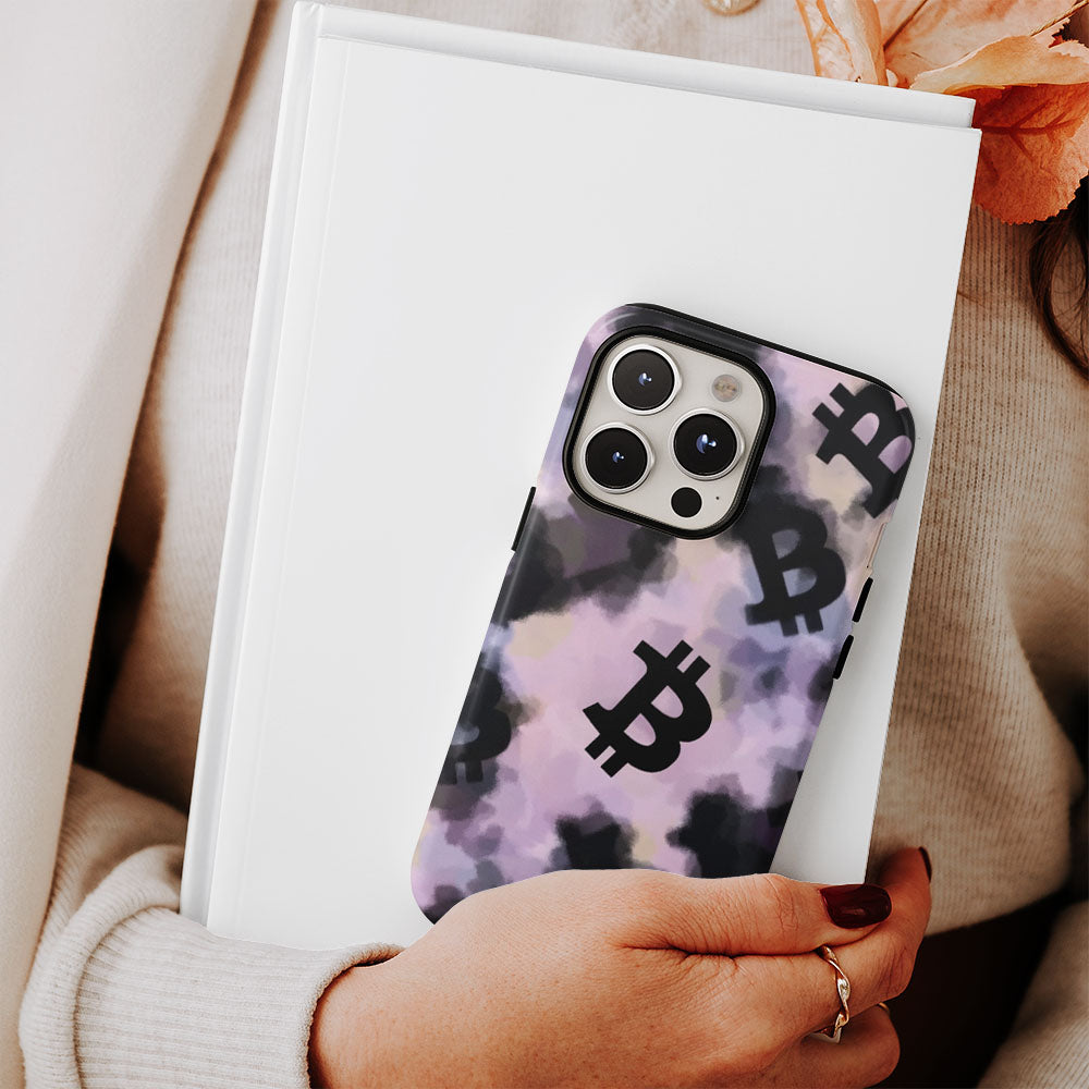 Double-Layer Semi-Handprinted Tough Matte BTC (Bitcoin) iPhone Case