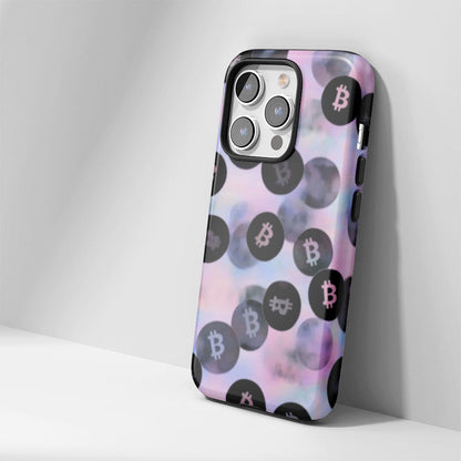 Double-Layer Semi-Handprinted Tough Matte BTC (Bitcoin) iPhone Case