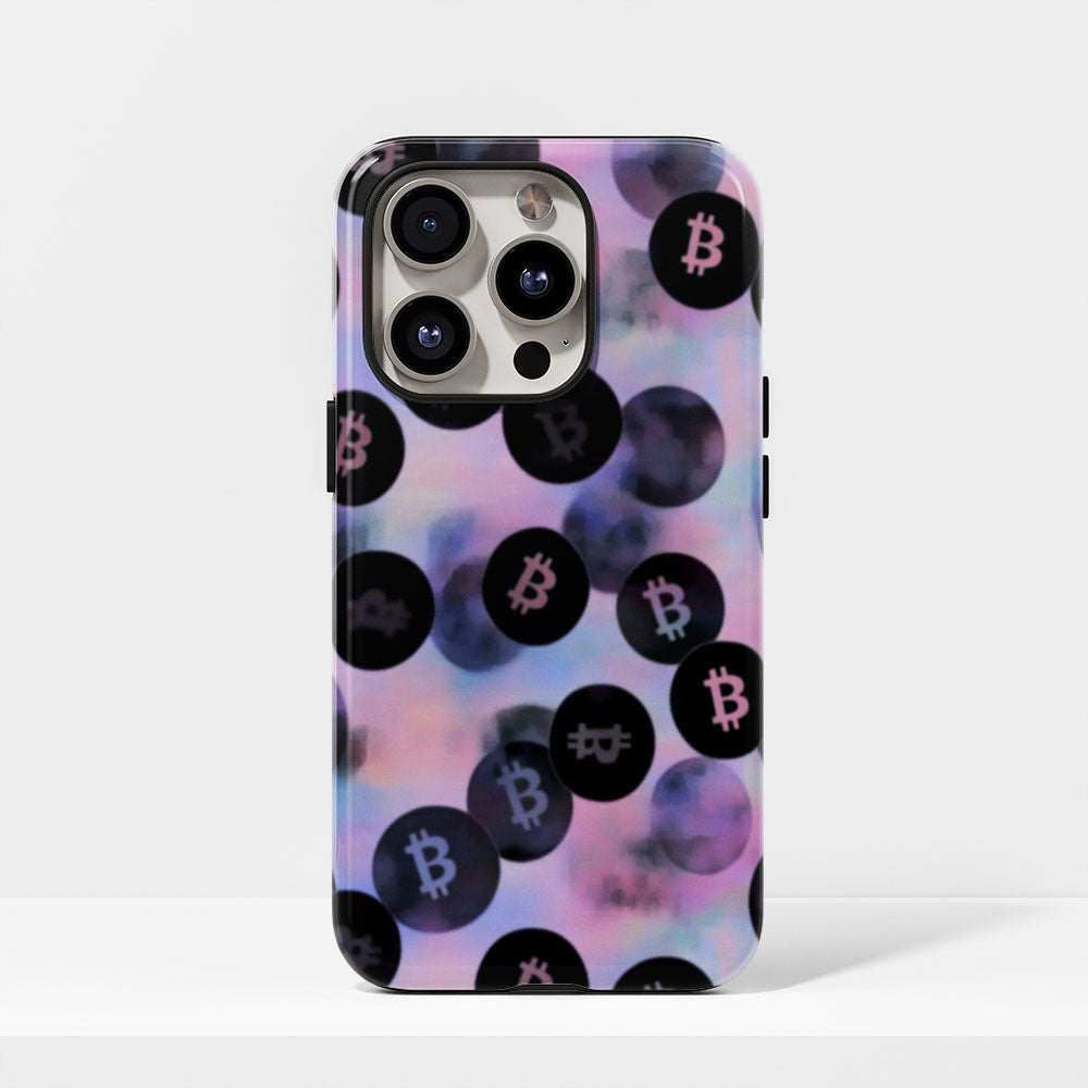 Double-Layer Semi-Handprinted Tough Matte BTC (Bitcoin) iPhone Case