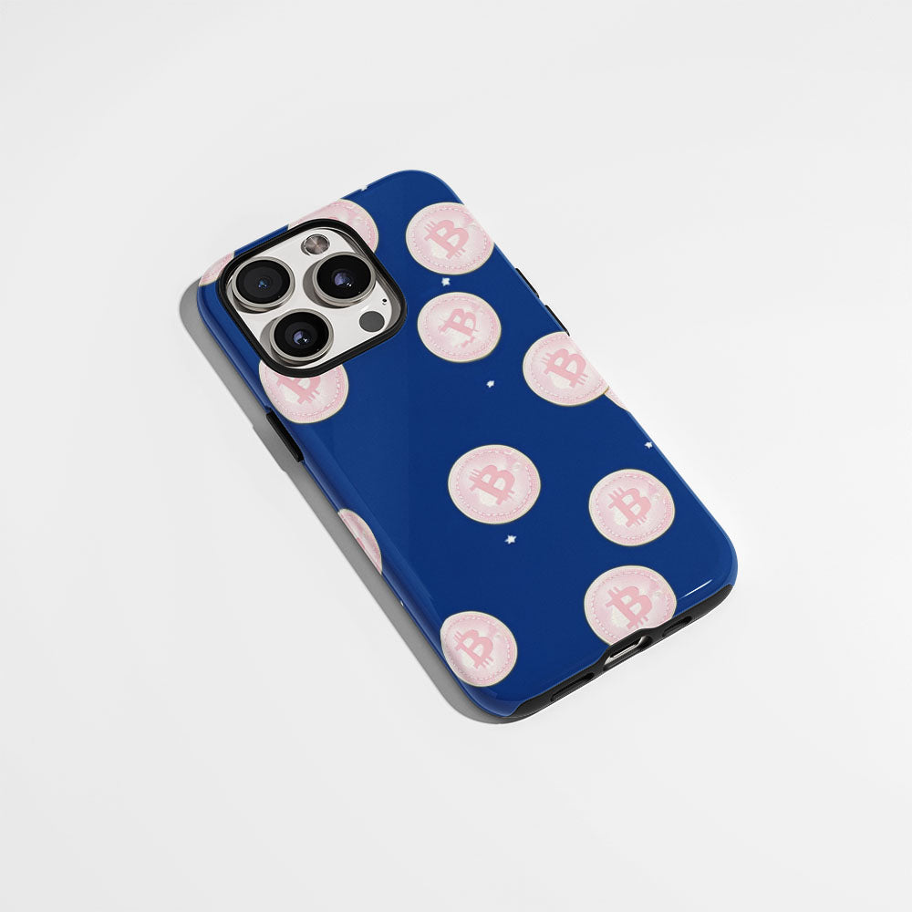 Double-Layer Semi-Handprinted Tough Matte BTC (Bitcoin) iPhone Case