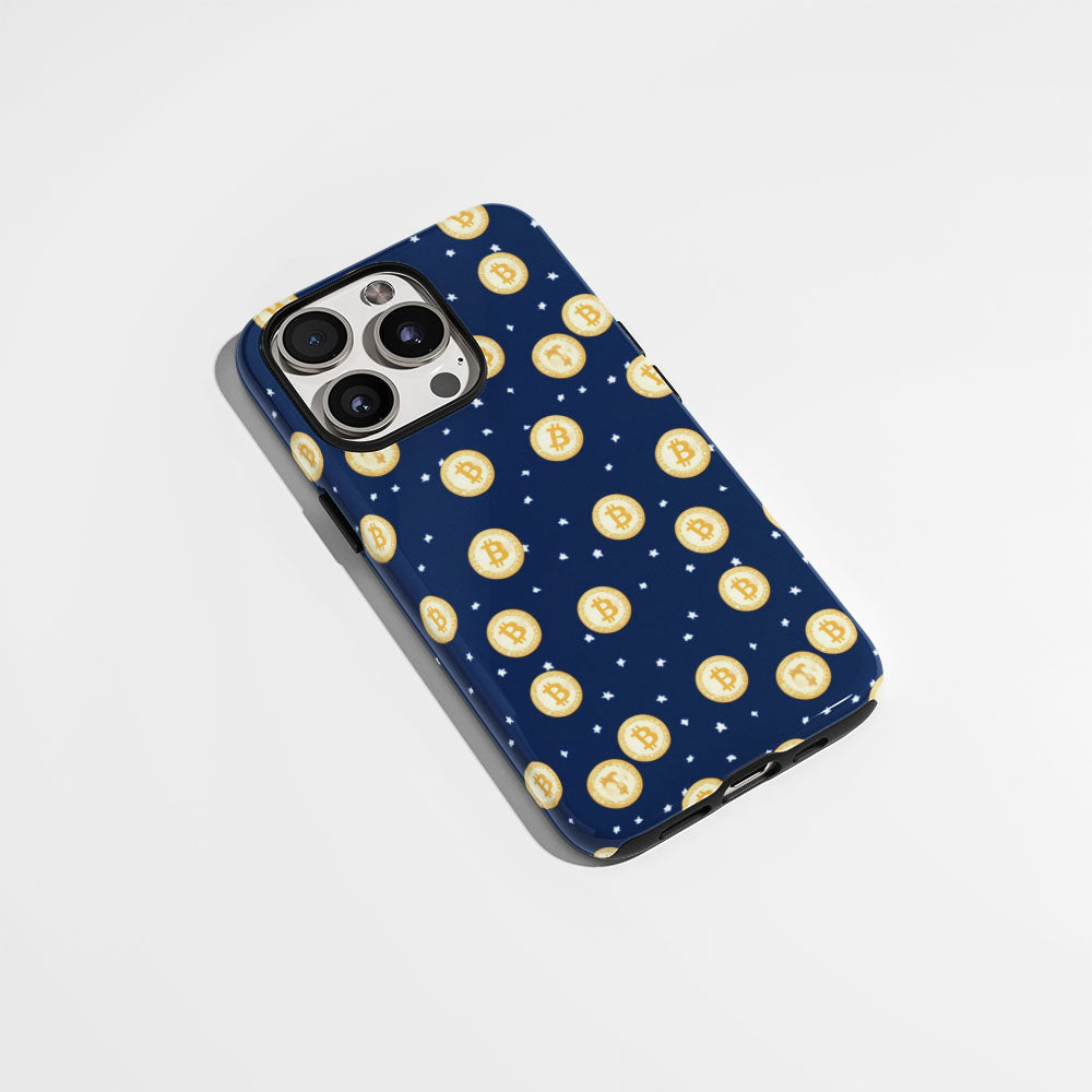 Double-Layer Semi-Handprinted Tough Matte BTC (Bitcoin) iPhone Case