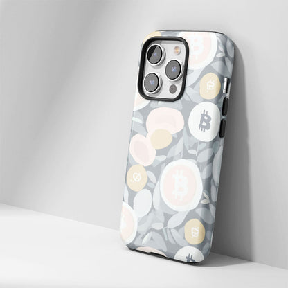 Double-Layer Semi-Handprinted Tough Matte BTC (Bitcoin) iPhone Case