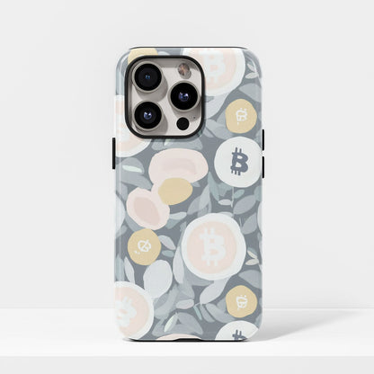 Double-Layer Semi-Handprinted Tough Matte BTC (Bitcoin) iPhone Case