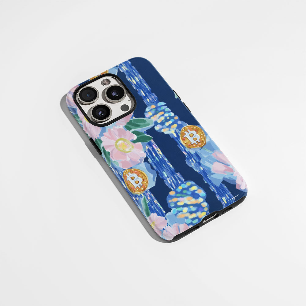 Double-Layer Semi-Handprinted Tough Matte BTC (Bitcoin) iPhone Case