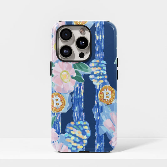 Double-Layer Semi-Handprinted Tough Matte BTC (Bitcoin) iPhone Case