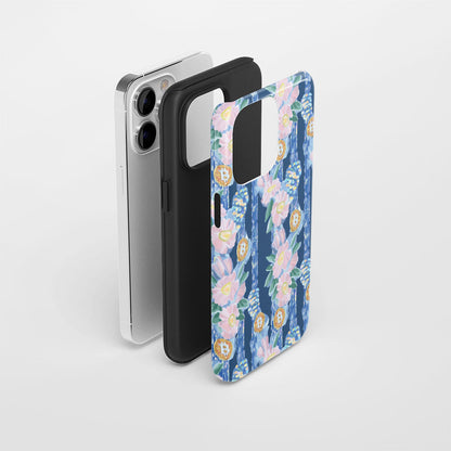 Double-Layer Semi-Handprinted Tough Matte BTC (Bitcoin) iPhone Case