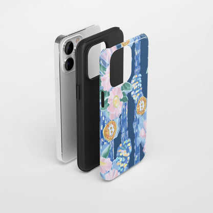 Double-Layer Semi-Handprinted Tough Matte BTC (Bitcoin) iPhone Case