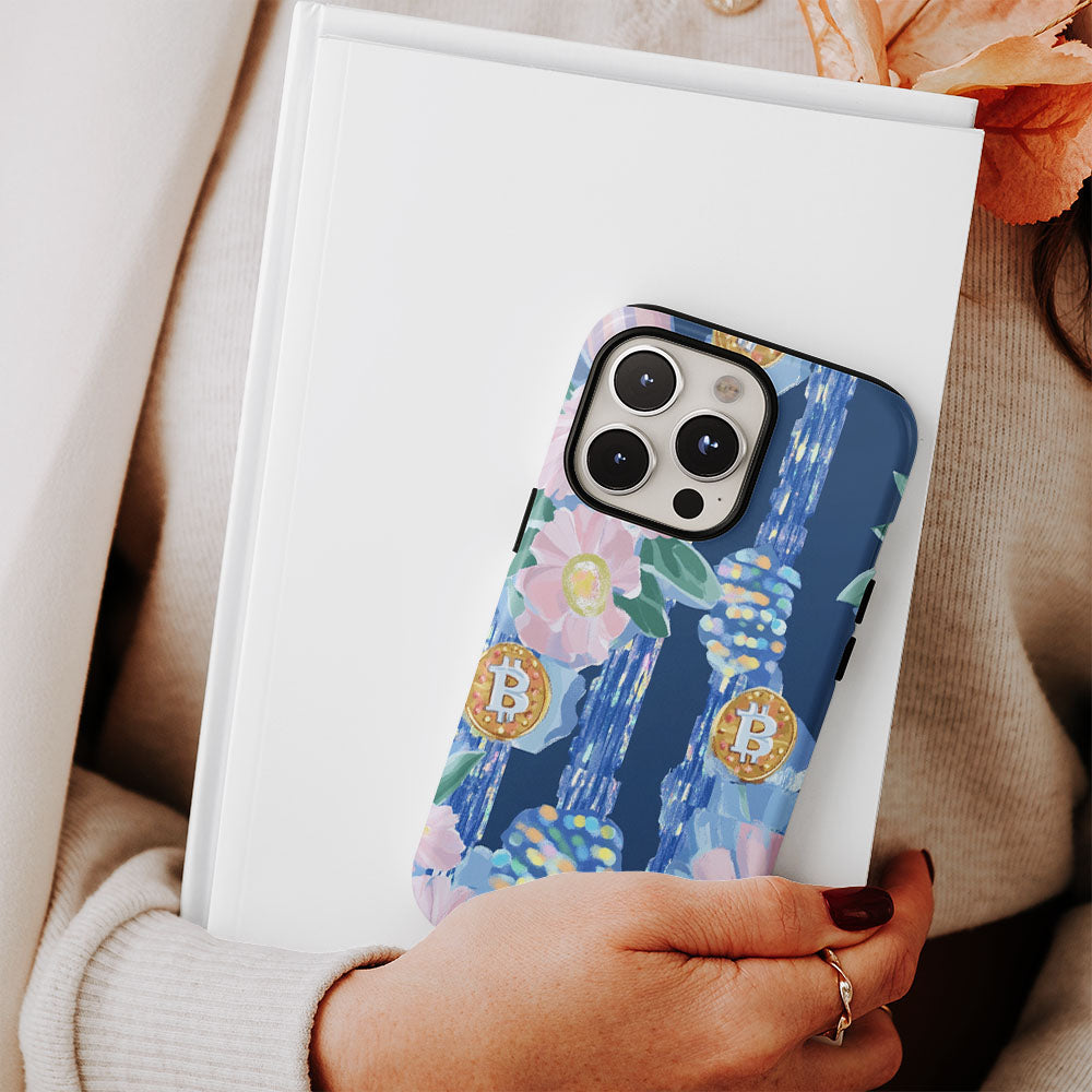 Double-Layer Semi-Handprinted Tough Matte BTC (Bitcoin) iPhone Case