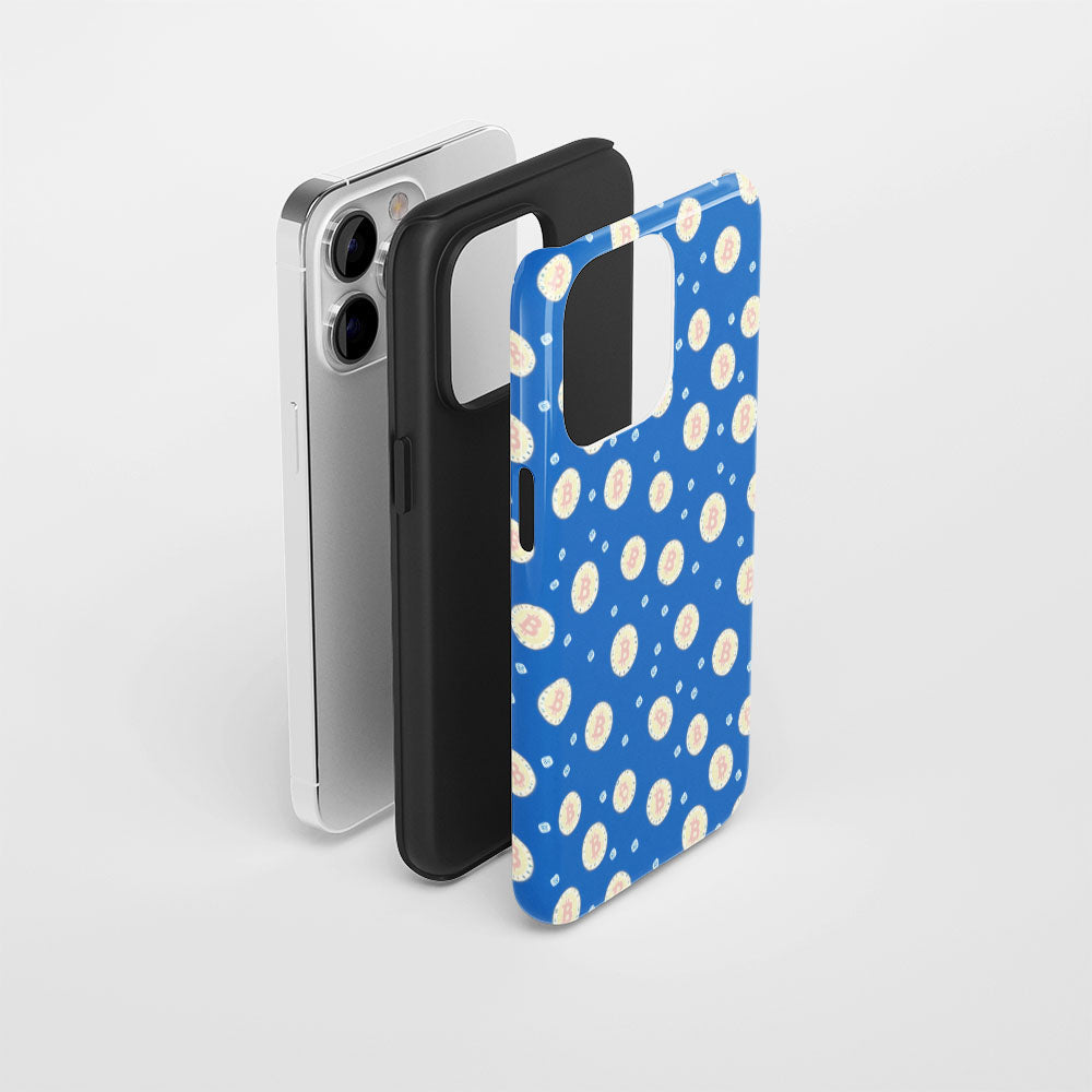 Double-Layer Semi-Handprinted Tough Matte BTC (Bitcoin) iPhone Case