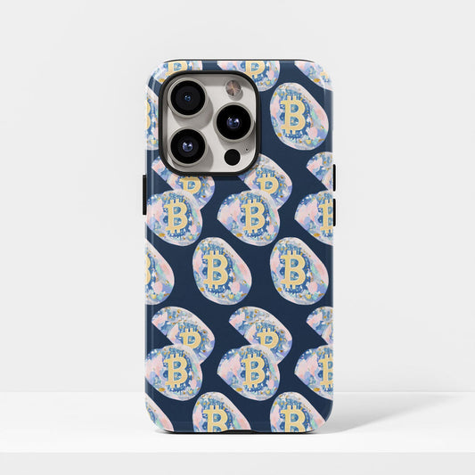 Double-Layer Semi-Handprinted Tough Matte BTC (Bitcoin) iPhone Case