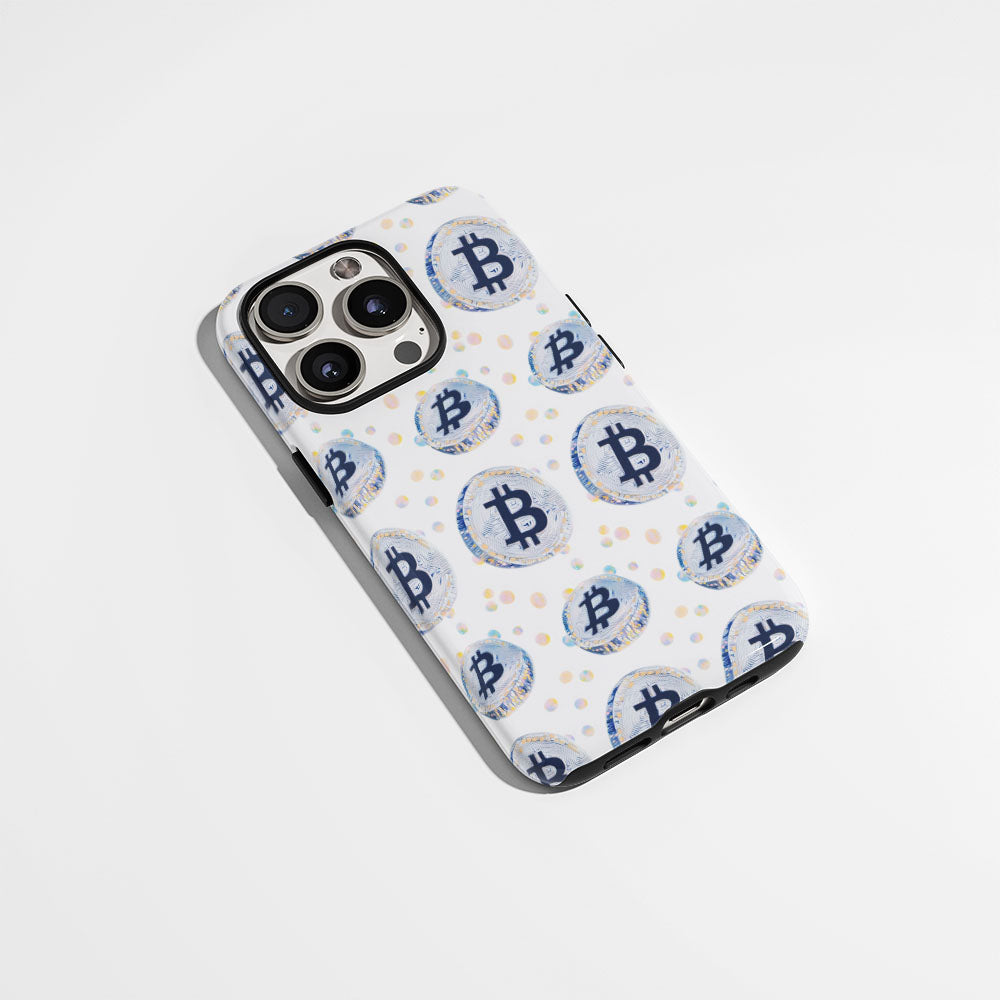 Double-Layer Semi-Handprinted Tough Matte BTC (Bitcoin) iPhone Case