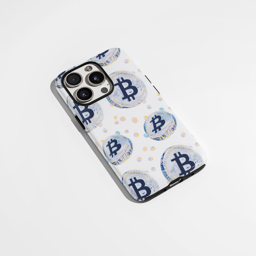 Double-Layer Semi-Handprinted Tough Matte BTC (Bitcoin) iPhone Case