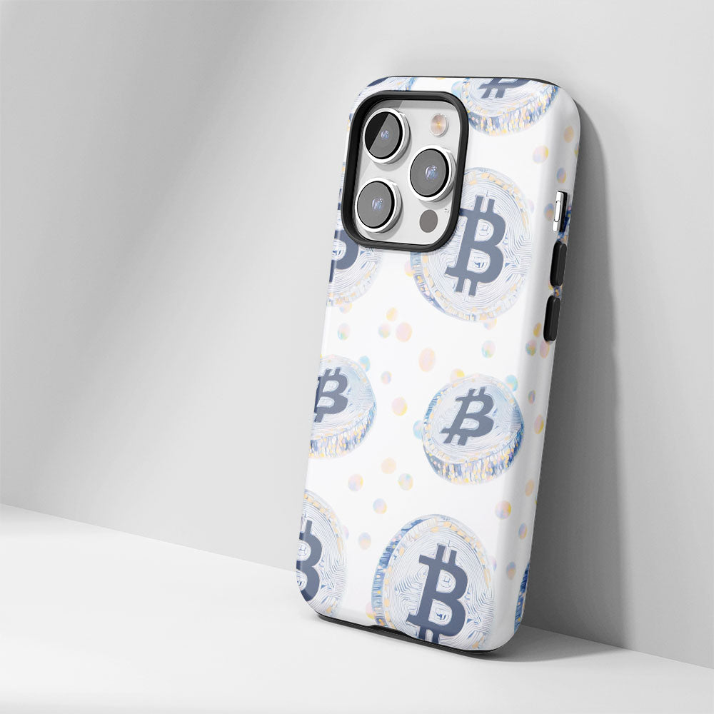 Double-Layer Semi-Handprinted Tough Matte BTC (Bitcoin) iPhone Case