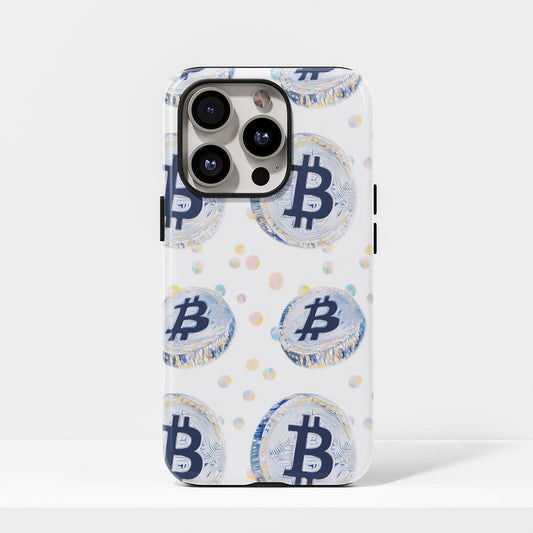 Double-Layer Semi-Handprinted Tough Matte BTC (Bitcoin) iPhone Case