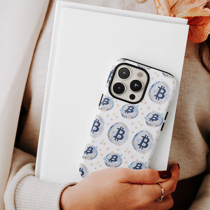 Double-Layer Semi-Handprinted Tough Matte BTC (Bitcoin) iPhone Case