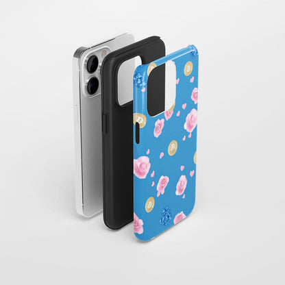 Double-Layer Semi-Handprinted Tough Matte BTC (Bitcoin) iPhone Case