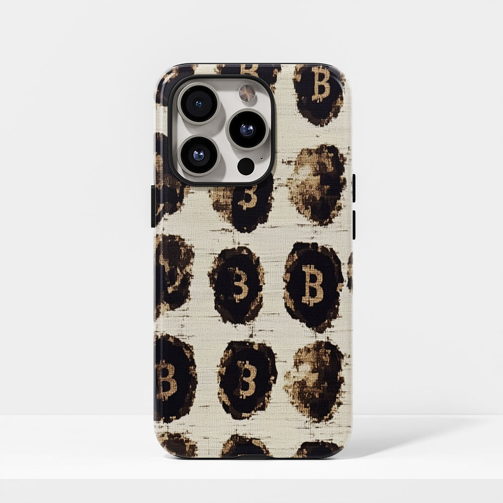 Double-Layer Semi-Handprinted Tough Matte BTC (Bitcoin) iPhone Case