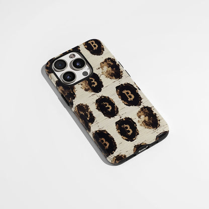 Double-Layer Semi-Handprinted Tough Matte BTC (Bitcoin) iPhone Case