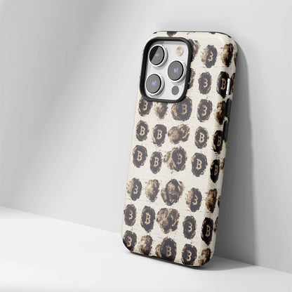 Double-Layer Semi-Handprinted Tough Matte BTC (Bitcoin) iPhone Case