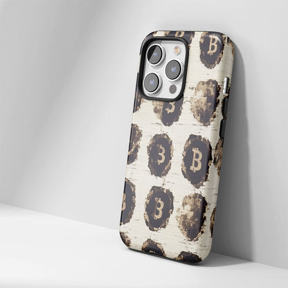 Double-Layer Semi-Handprinted Tough Matte BTC (Bitcoin) iPhone Case