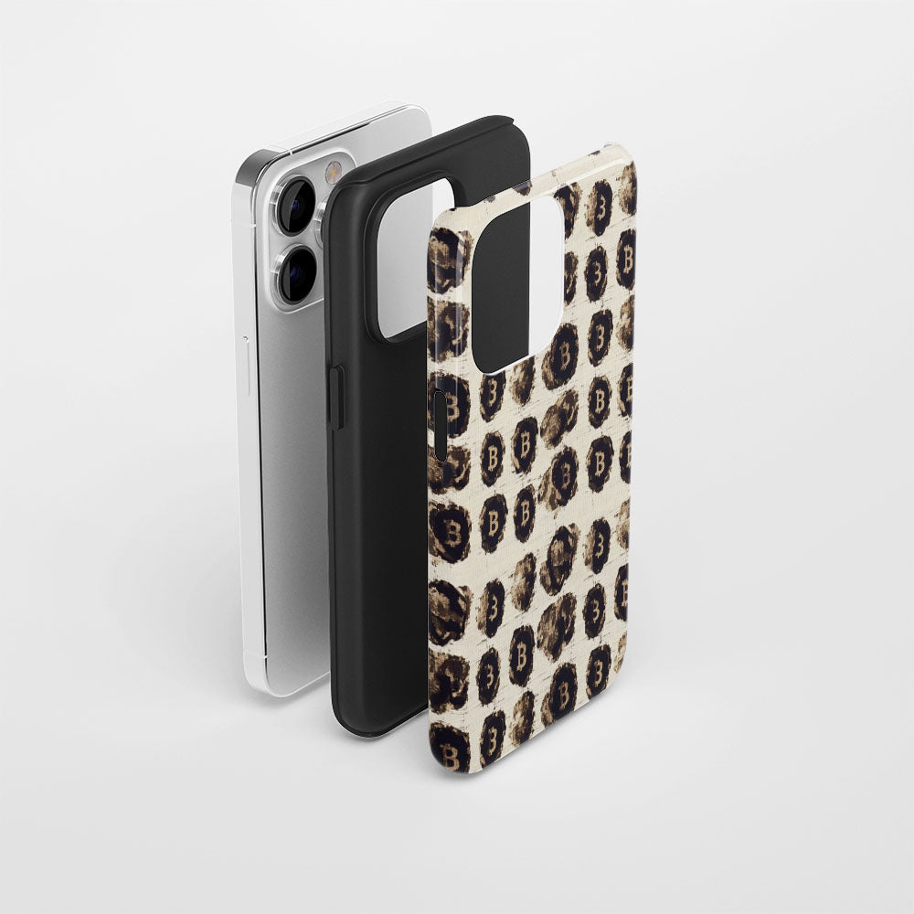 Double-Layer Semi-Handprinted Tough Matte BTC (Bitcoin) iPhone Case