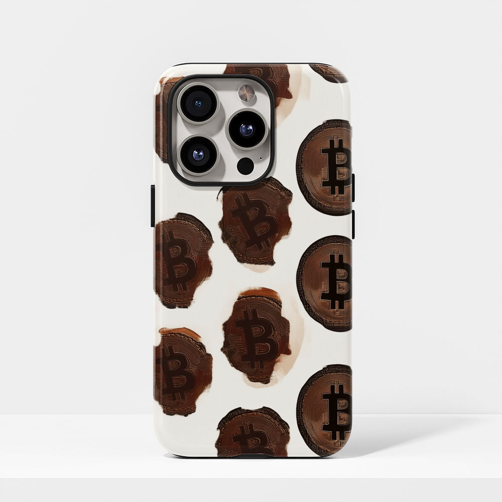 Double-Layer Semi-Handprinted Tough Matte BTC (Bitcoin) iPhone Case