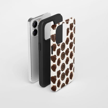 Double-Layer Semi-Handprinted Tough Matte BTC (Bitcoin) iPhone Case