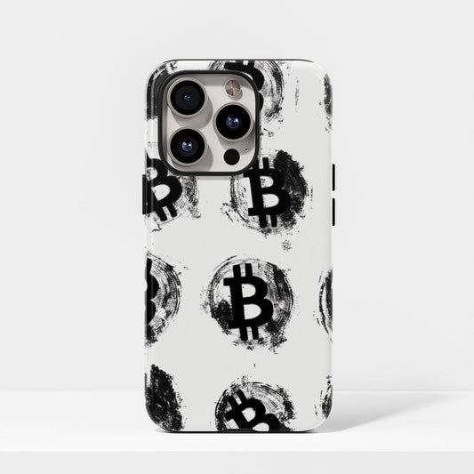 Double-Layer Semi-Handprinted Tough Matte BTC (Bitcoin) iPhone Case