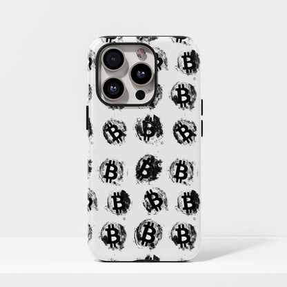 Double-Layer Semi-Handprinted Tough Matte BTC (Bitcoin) iPhone Case