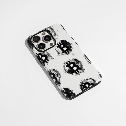 Double-Layer Semi-Handprinted Tough Matte BTC (Bitcoin) iPhone Case