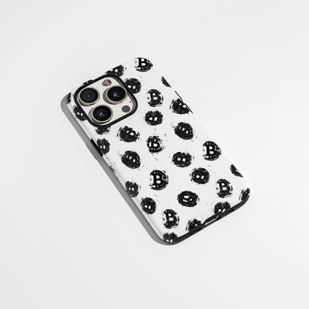 Double-Layer Semi-Handprinted Tough Matte BTC (Bitcoin) iPhone Case