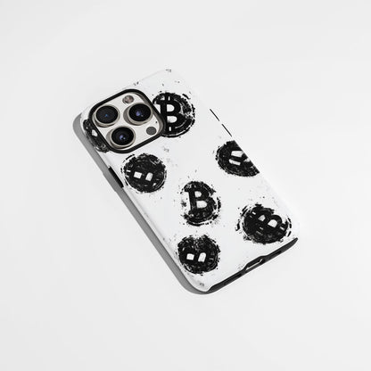 Double-Layer Semi-Handprinted Tough Matte BTC (Bitcoin) iPhone Case