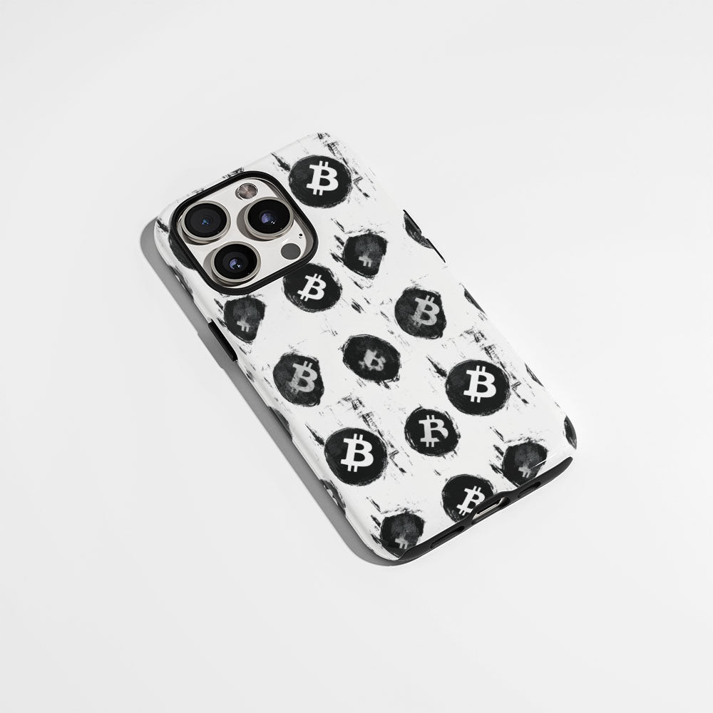 Double-Layer Semi-Handprinted Tough Matte BTC (Bitcoin) iPhone Case