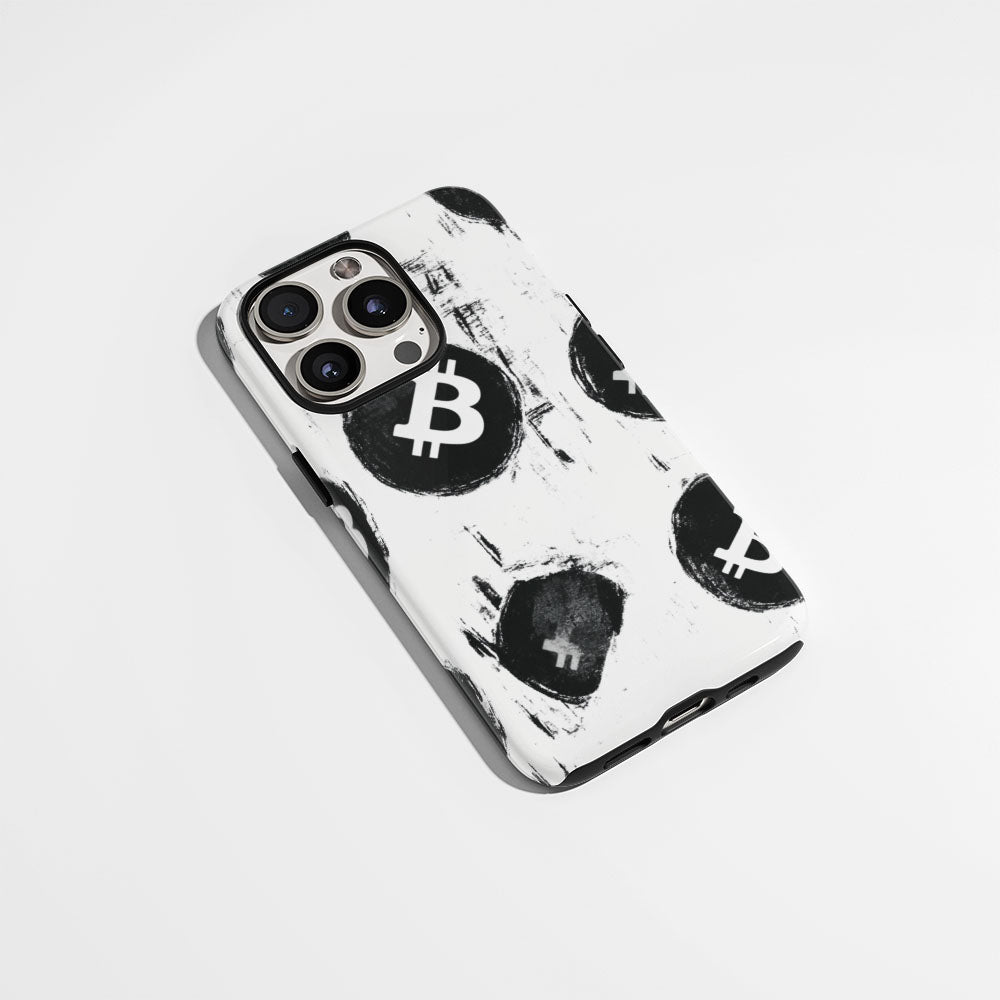 Double-Layer Semi-Handprinted Tough Matte BTC (Bitcoin) iPhone Case