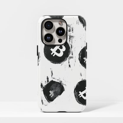 Double-Layer Semi-Handprinted Tough Matte BTC (Bitcoin) iPhone Case